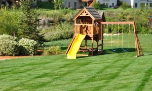 Artificial grass is great for playgrounds