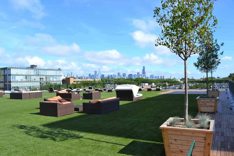 Artificial grass rooftop designed by SYNLawn