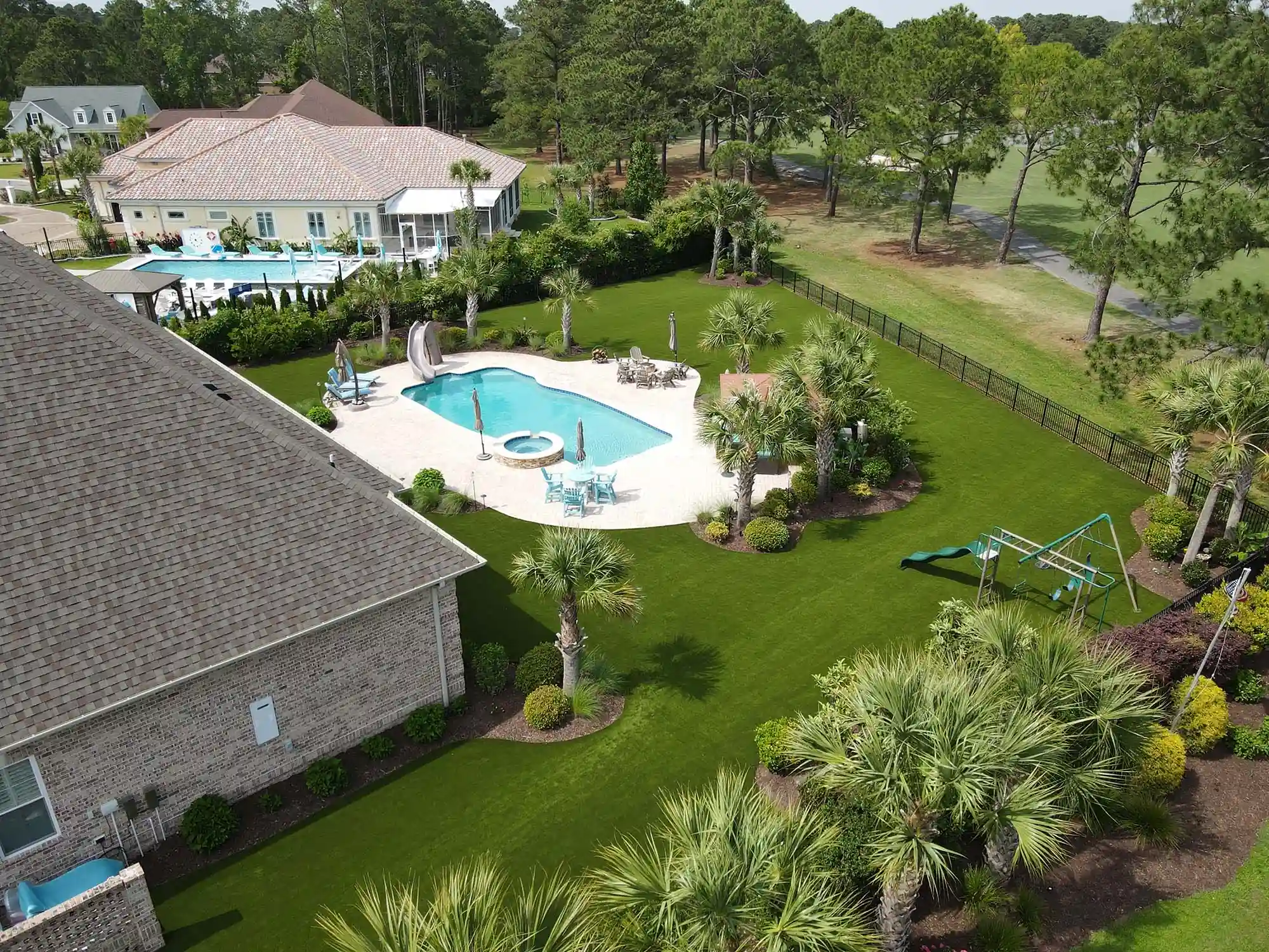residential artificial grass lawn
