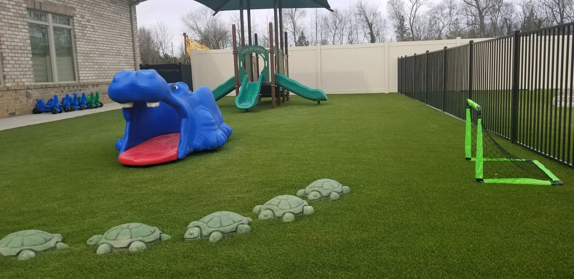 Artificial playground grass at daycare