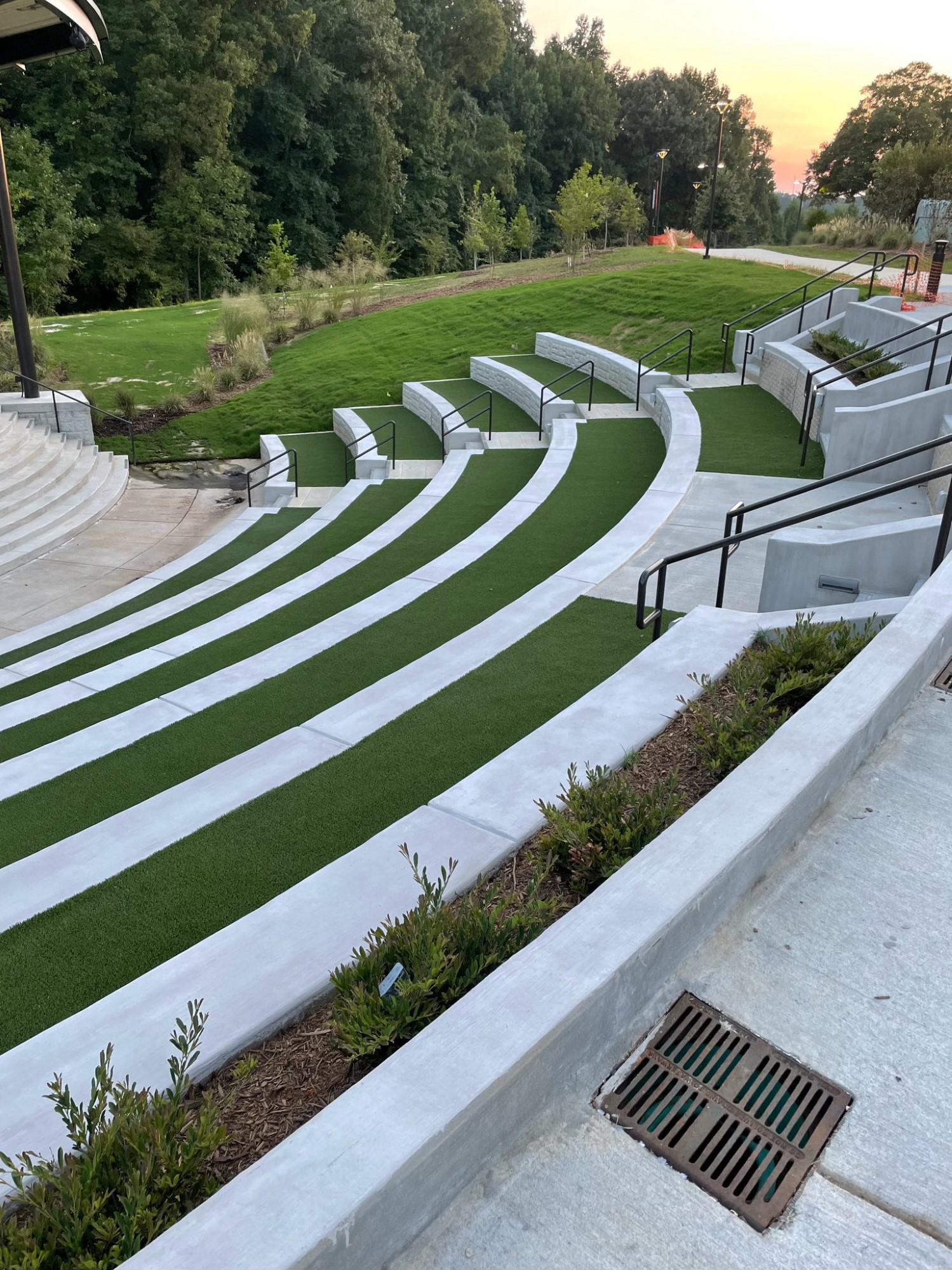 Artificial grass ampitheater