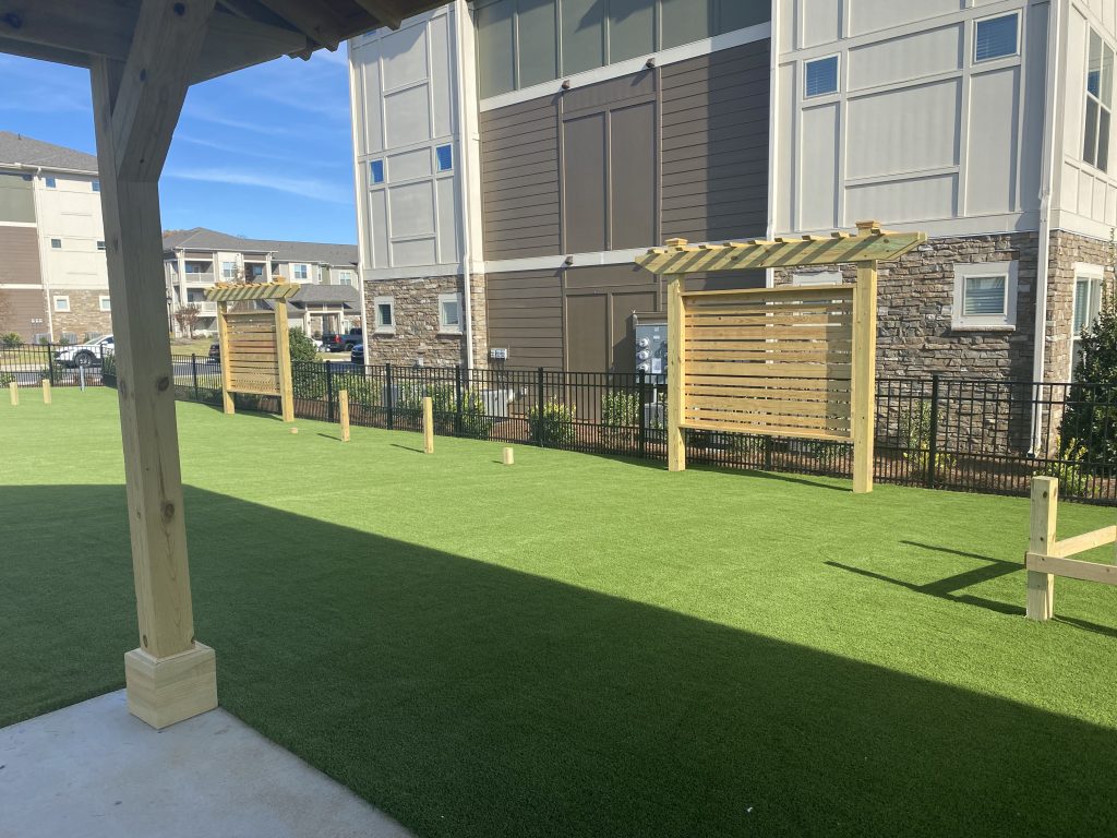 Commercial artificial grass installation