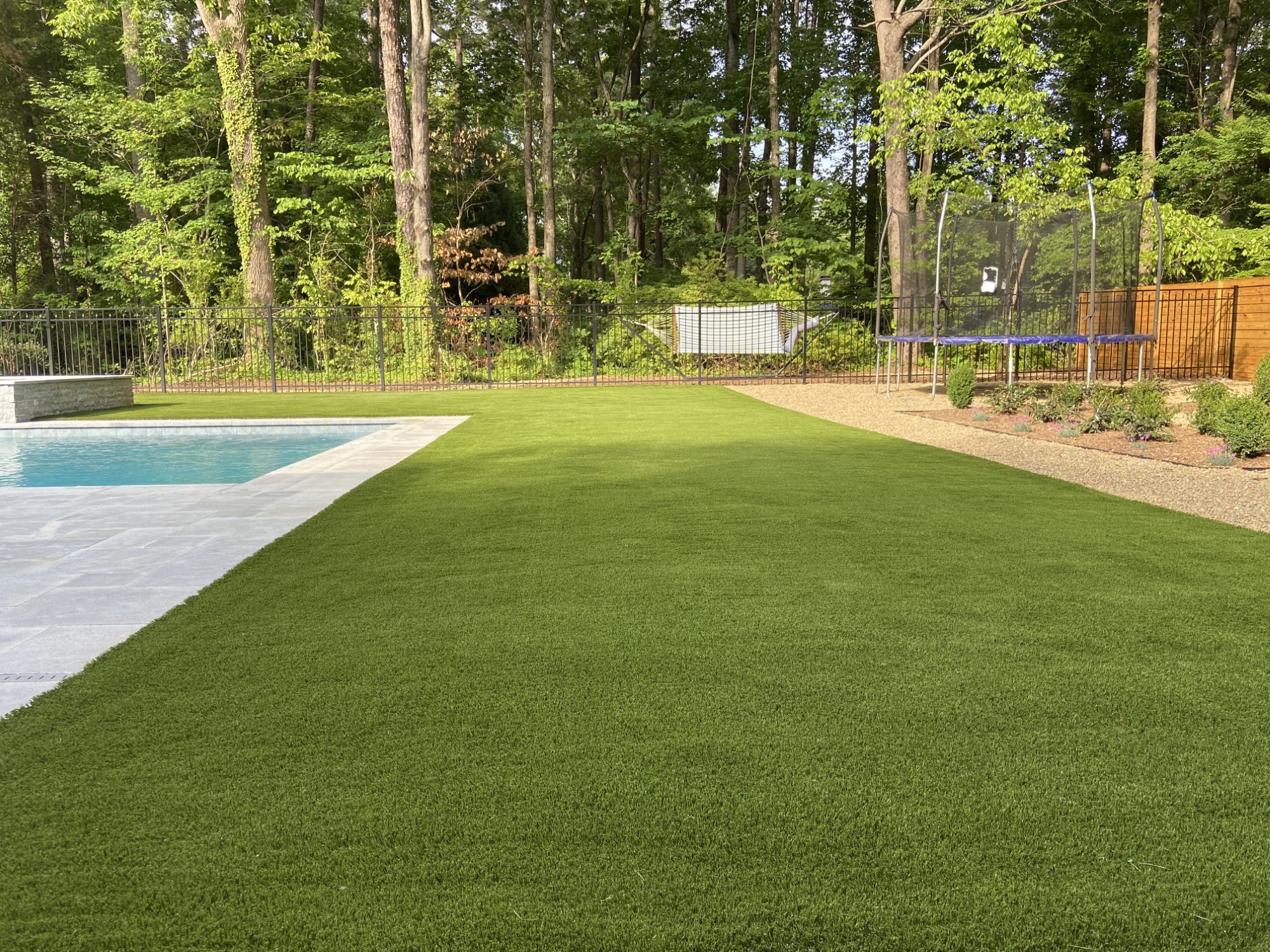 Shot of an artificial grass lawn installed in North Carolina