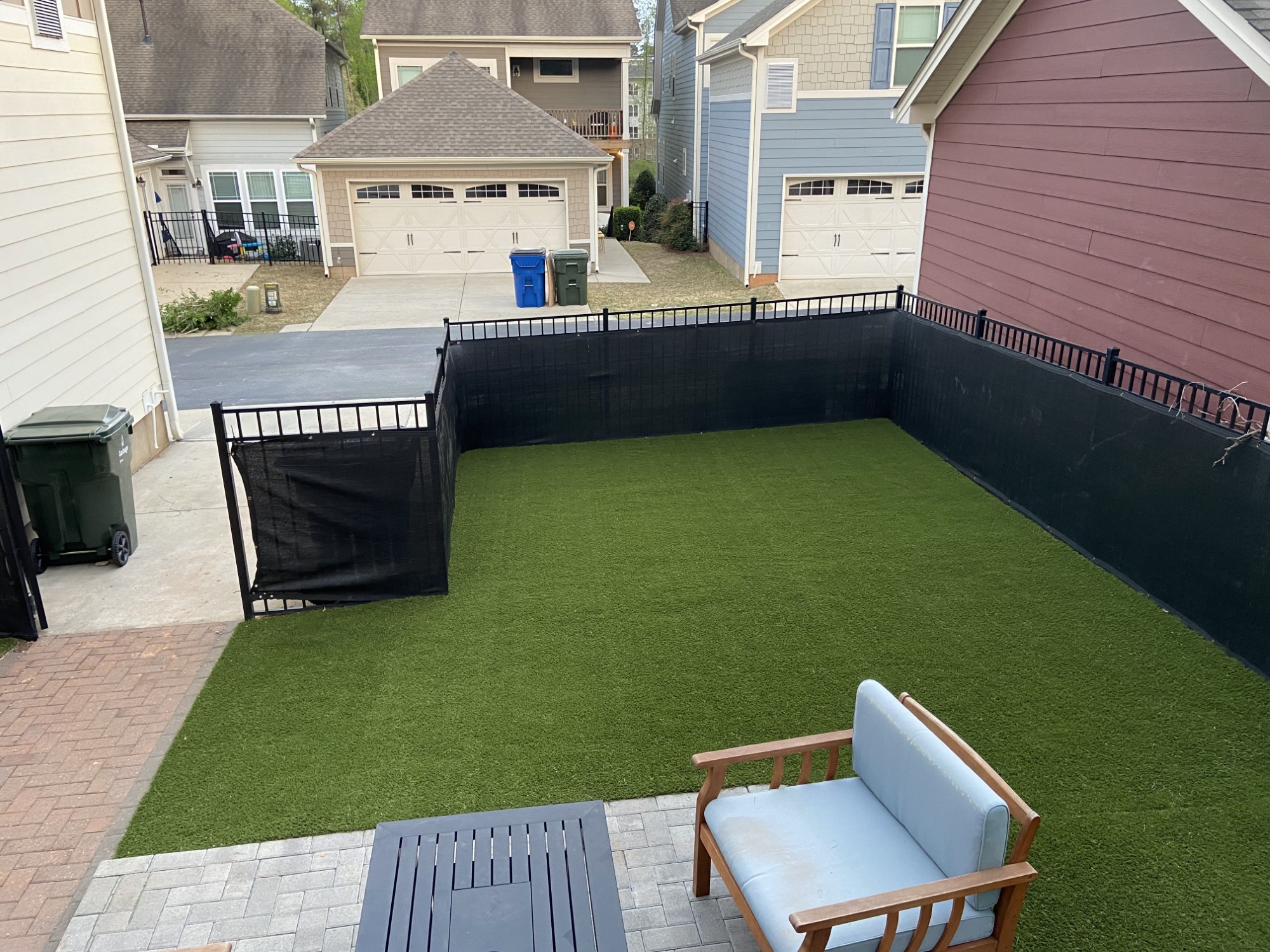 Artificial grass side yard