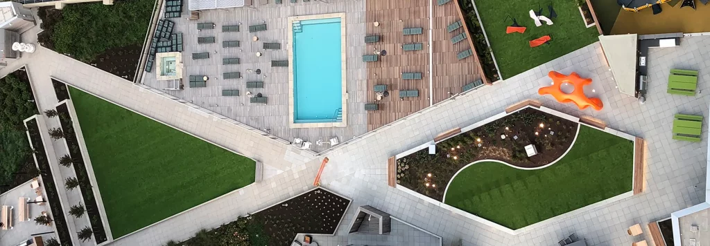 Artificial grass rooftop installation from SYNLawn North Carolina