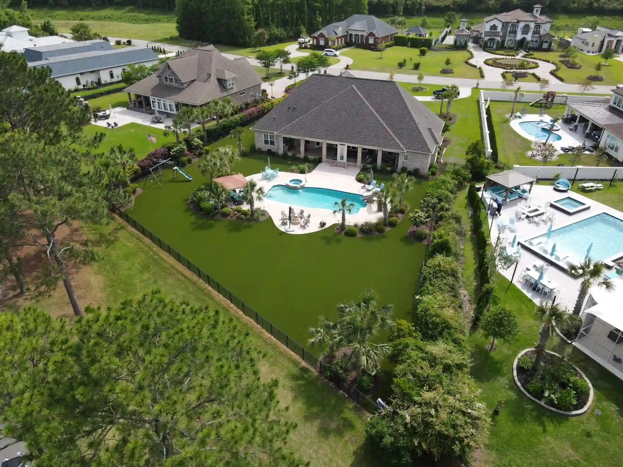 residential artificial grass lawn